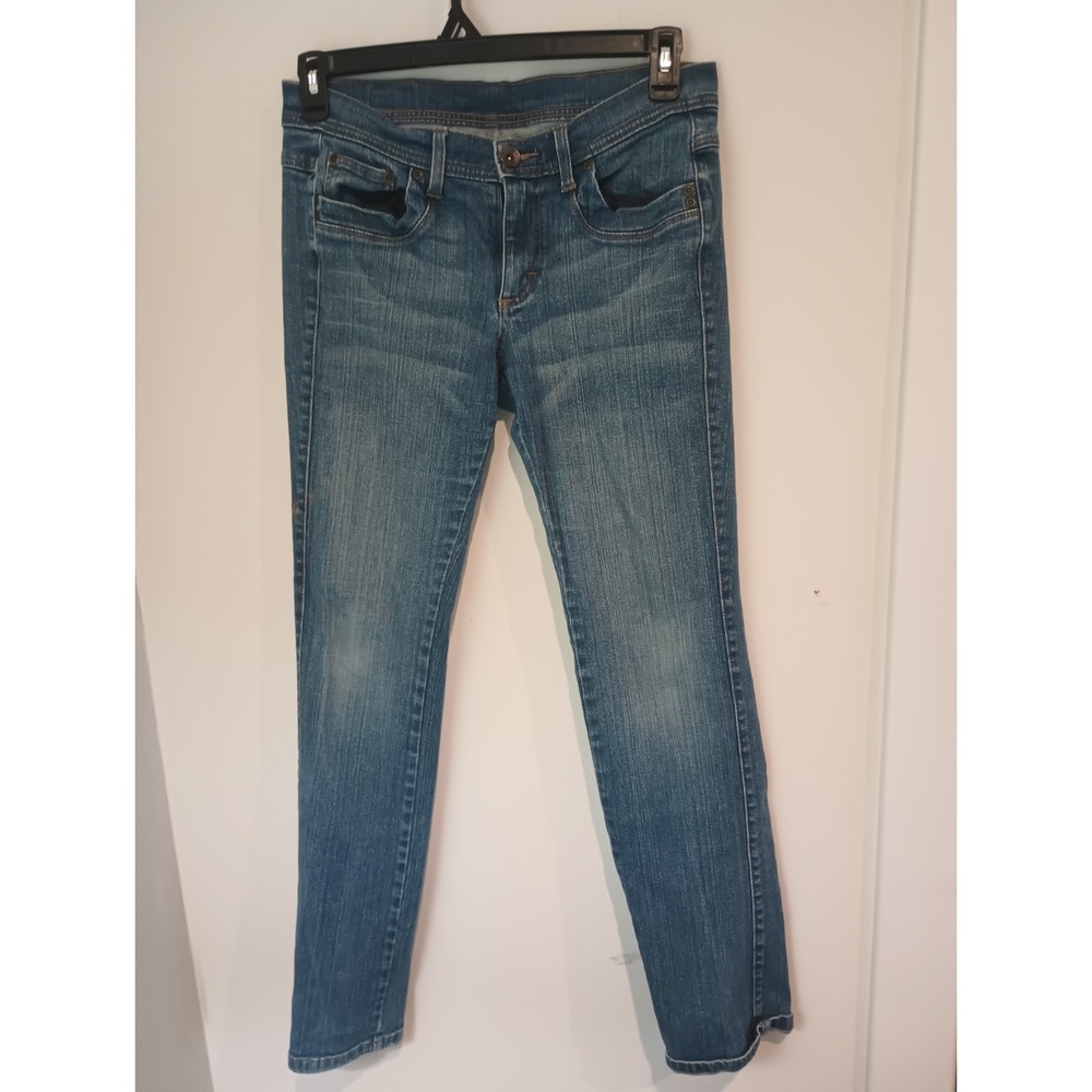 Lee Premium Denim Jeans Womens 9M Medium Wash Frayed Shredded Thrashed Grunge